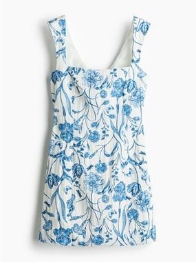 NWT H&M Blue Floral Print White Sundress
